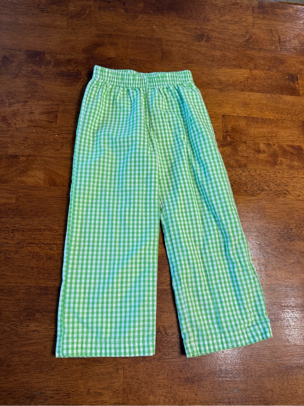 Blanks Boutique Green Gingham Kids Pants size 4T